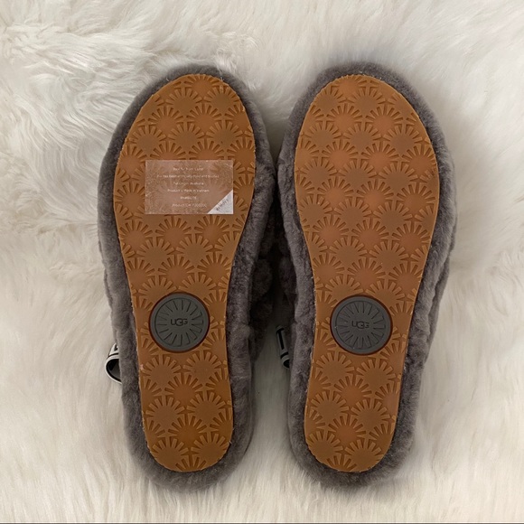 UGG Fluff Yeah Slides Charcoal Grey 7 RETAIL $100 - Picture 6 of 16